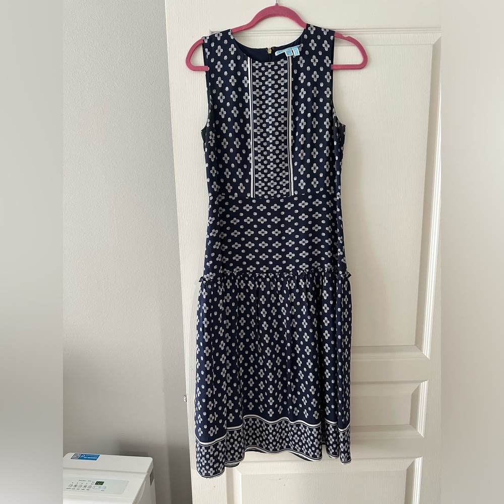 Draper James navy and white dress